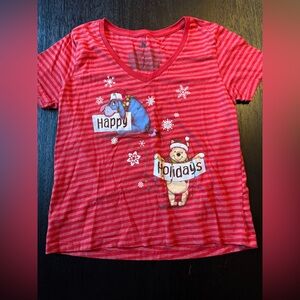 Disney Eeyore and Pooh Happy Holidays T-shirt (Worn Once, Like NEW)